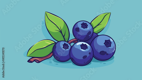 Blueberry Fruit Vector Illustration in One Line Sketch