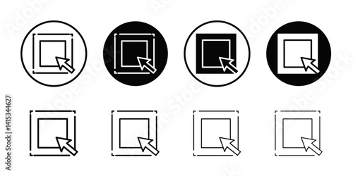 select element icon Black and white outline vector