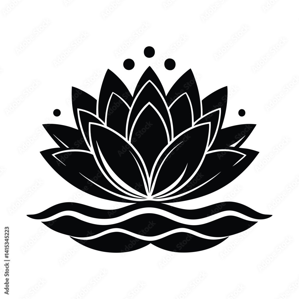 Fototapeta premium Elegant Water Lily Icon with Soft Petal Design