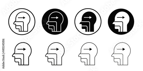 Swallowing reflex icon Black and white outline vector