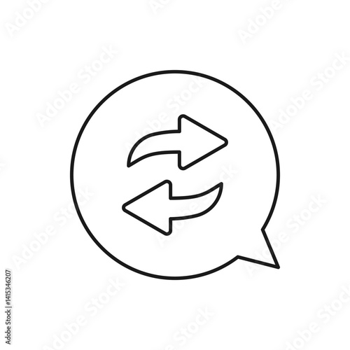 Refresh chat, reload message icon design isolated on white background. Vector illustration