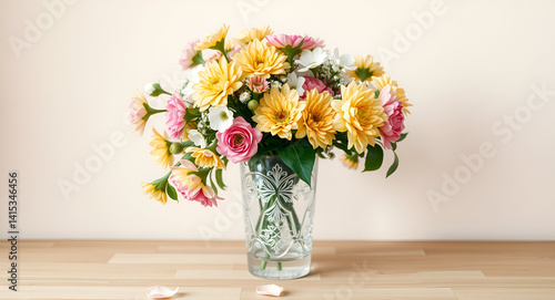 Wallpaper Mural A BEAUTIFUL GLASS  VASE WITH FLOWERS ON WHITE BACKGROUND AI  Torontodigital.ca