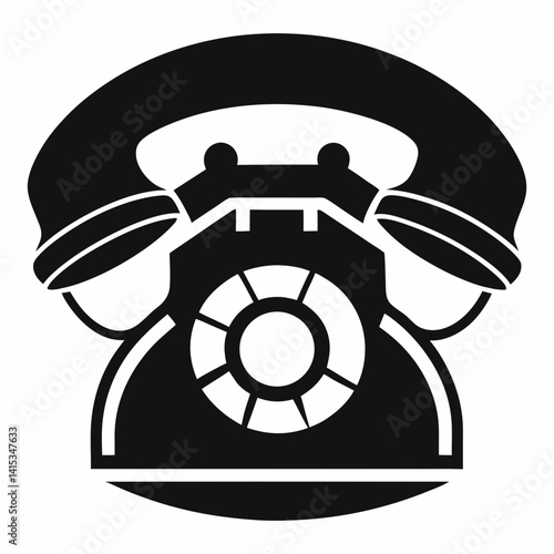 black retro telephone