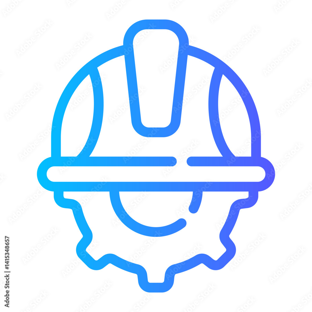 safety helemt and gear icon safety helemt and gear icon