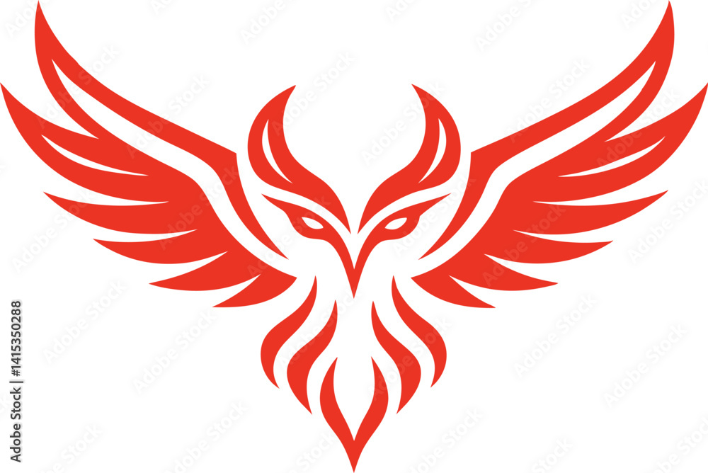 Fototapeta premium Tattoo Inspired Phoenix Head Outline Vector