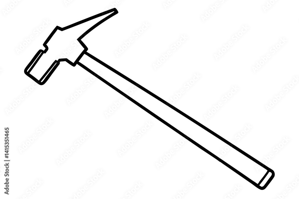 Hammer Line Art Vector Illustration With White Background Hammer Line Art Vector Illustration With White Background
