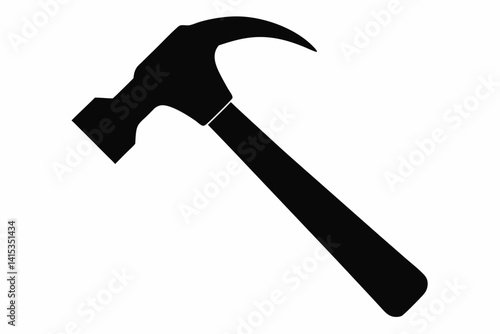 Hammer Silhouette Vector Illustration Black And White