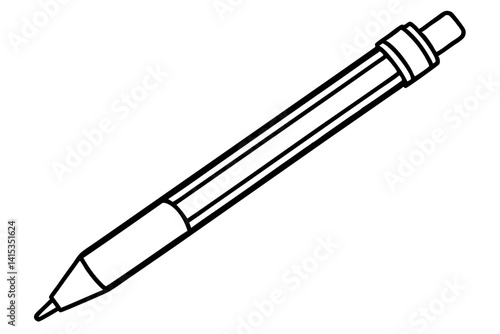 Mechanical Pencil Line Art Vector Illustration With White