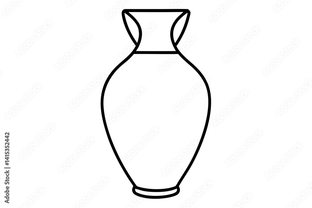 Vase Line Art Vector Illustration With White Background Vase Line Art Vector Illustration With White Background