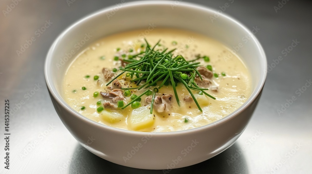 Delicious creamy soup recipe kitchen food photography cozy close-up Delicious creamy soup recipe kitchen food photography cozy close-up