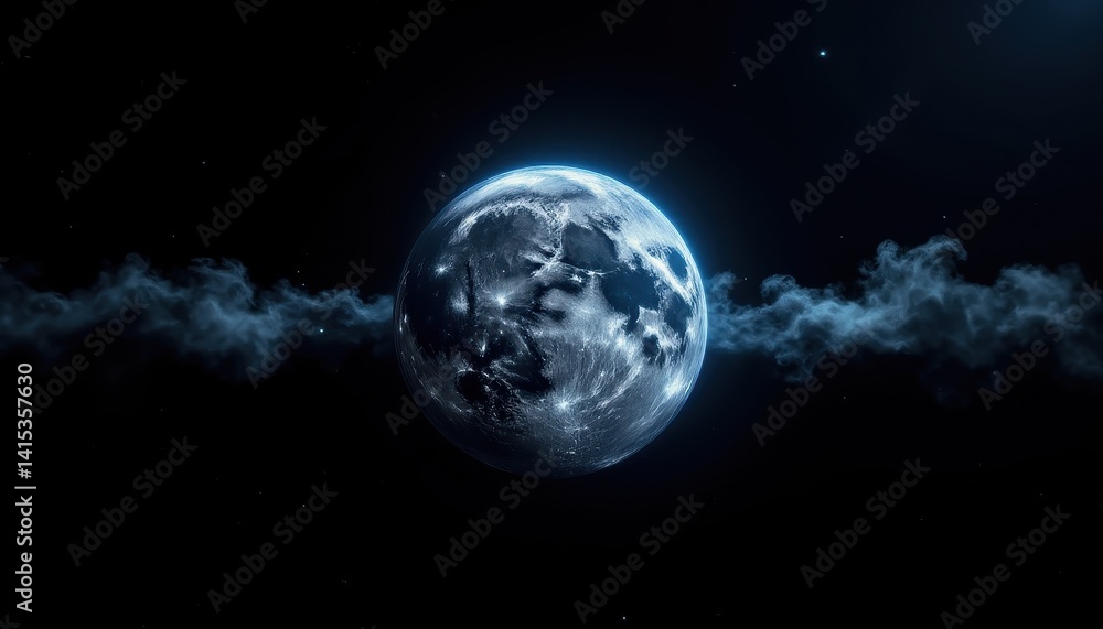 Obraz premium Earth-like moon in deep space