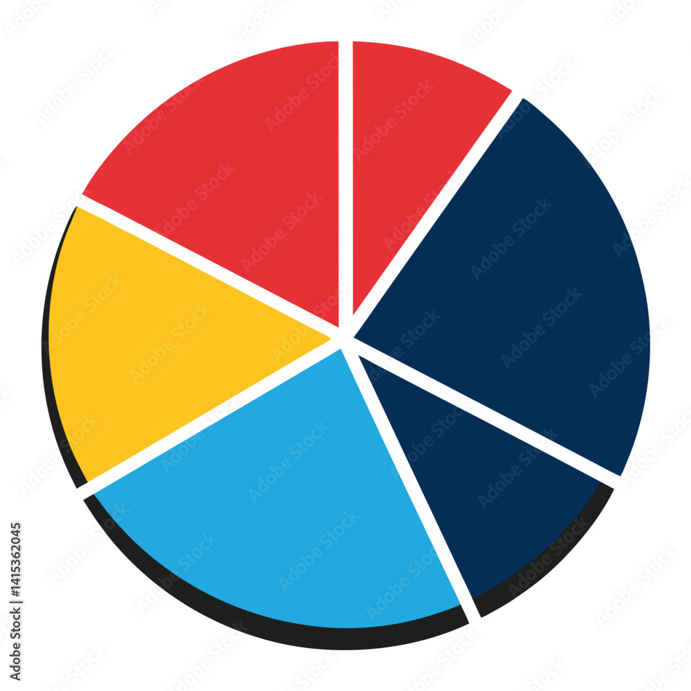 Obraz premium Business Data Pie Chart with Color Contrast Vector