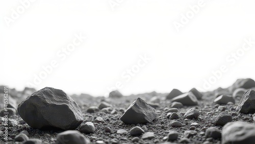 Obraz na płótnie Gray Rocks on a White Background w salonie