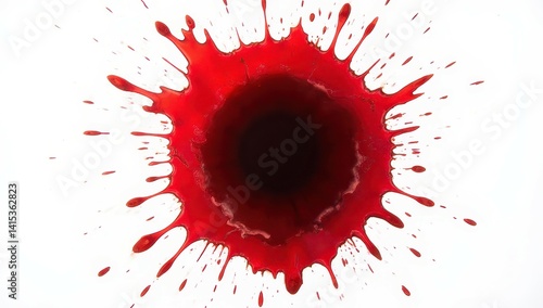 Red Paint Splash with Central Void