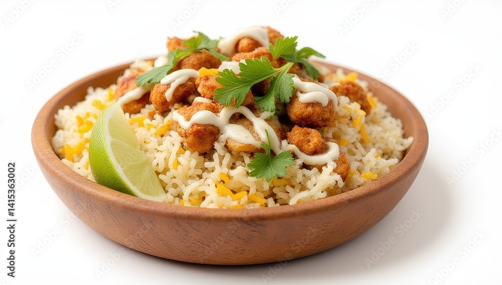 Delicious Chicken and Rice Bowl with Creamy Sauce