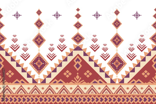 Authentic indigenous-inspired pattern with rich burgundy diamonds and geometric motifs. Perfect for textiles, decor, and digital projects seeking cultural depth with modern appeal.​​​​​​​​​​​​​​​​