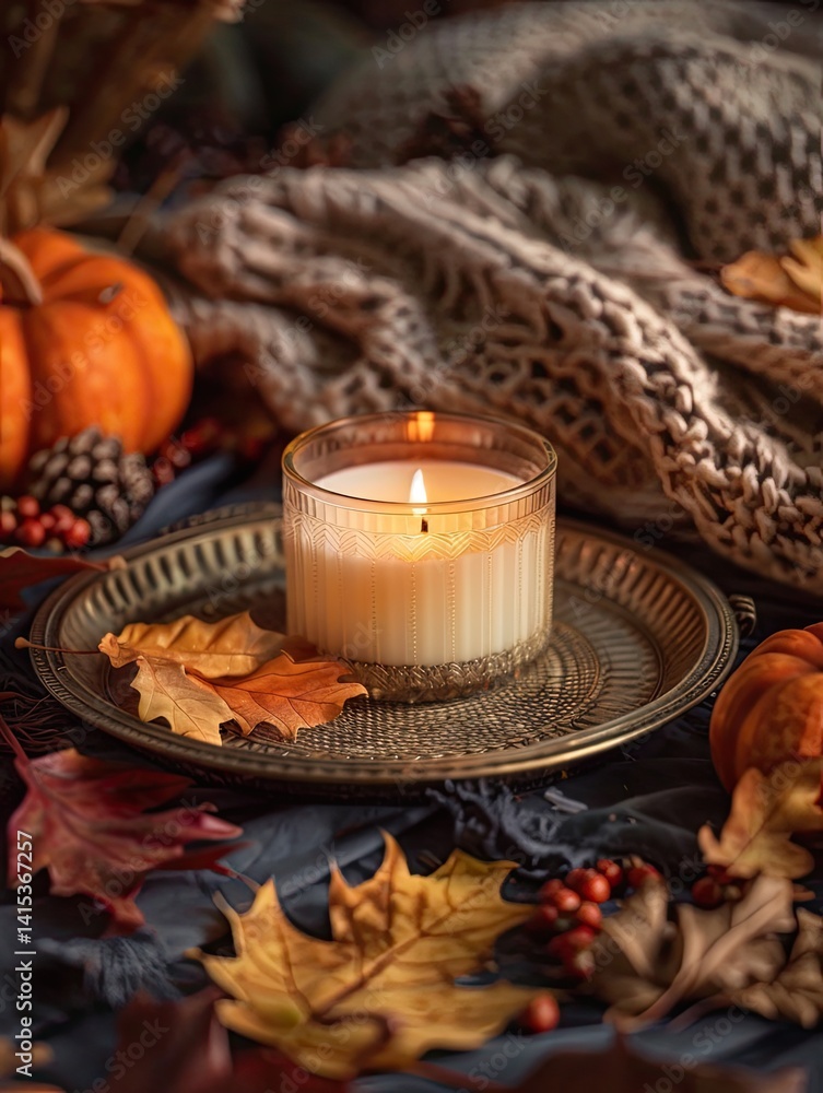 Autumnal Candle Setting Autumnal Candle Setting