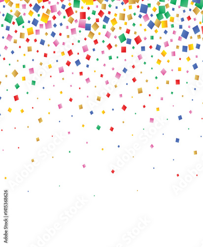 Realistic colorful confetti background	