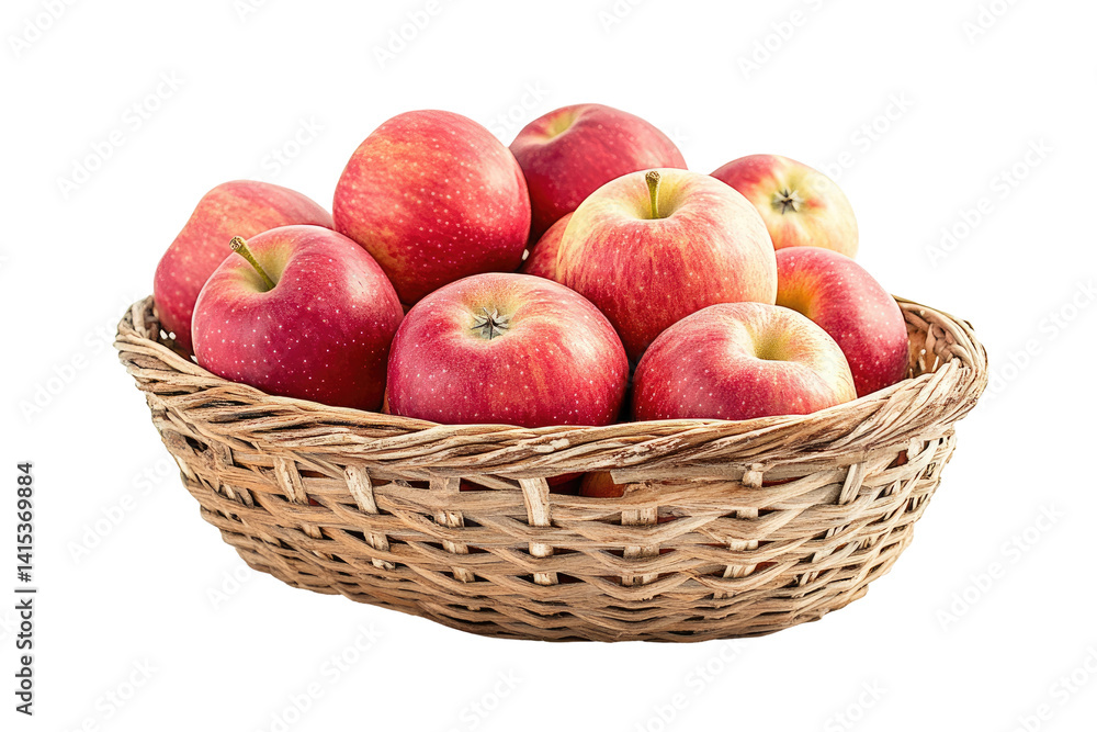 Fresh apples in a woven basket Fresh apples in a woven basket