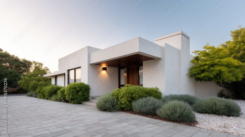 showcase stylish modern home exterior with clean lines and minimalistic landscape leaving ample copy space showcase stylish modern home exterior with clean lines and minimalistic landscape leaving ample copy space