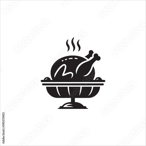 Silhouette of a Roasted Turkey on a Platter