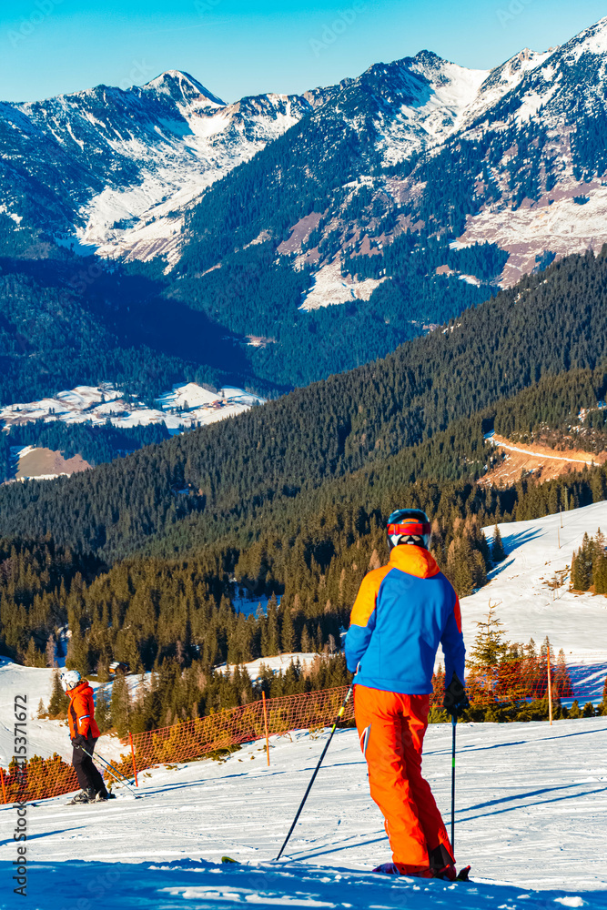 Alpine winter view at Mount Zwieselalm, Gosau, Abtenau, Salzkammergut, Salzburg, Austria