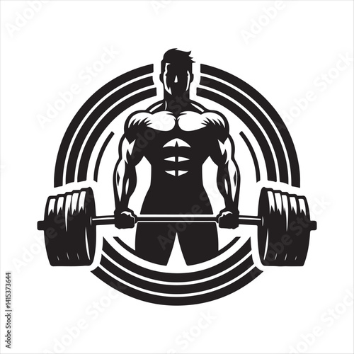 weightlifting bodybuilder vector silhouette clip art illustration