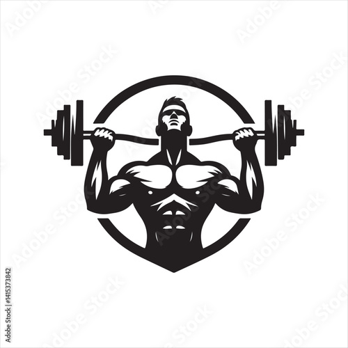 weightlifting bodybuilder vector silhouette clip art illustration