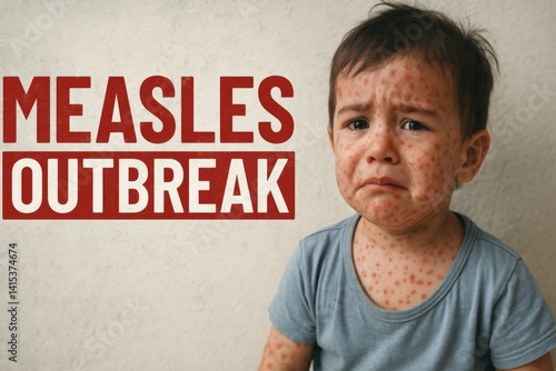 Child with Measles Virus Contagious Disease Respiratory Health Microbiology Immunology Epidemic Outbreak Virology Biology