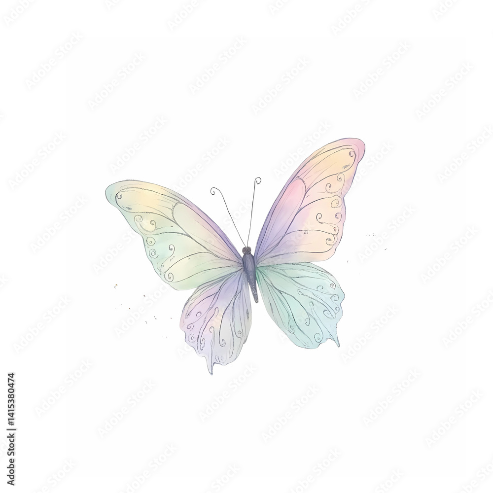Obraz premium vector illustration of an abstract butterfly isolated on white background 