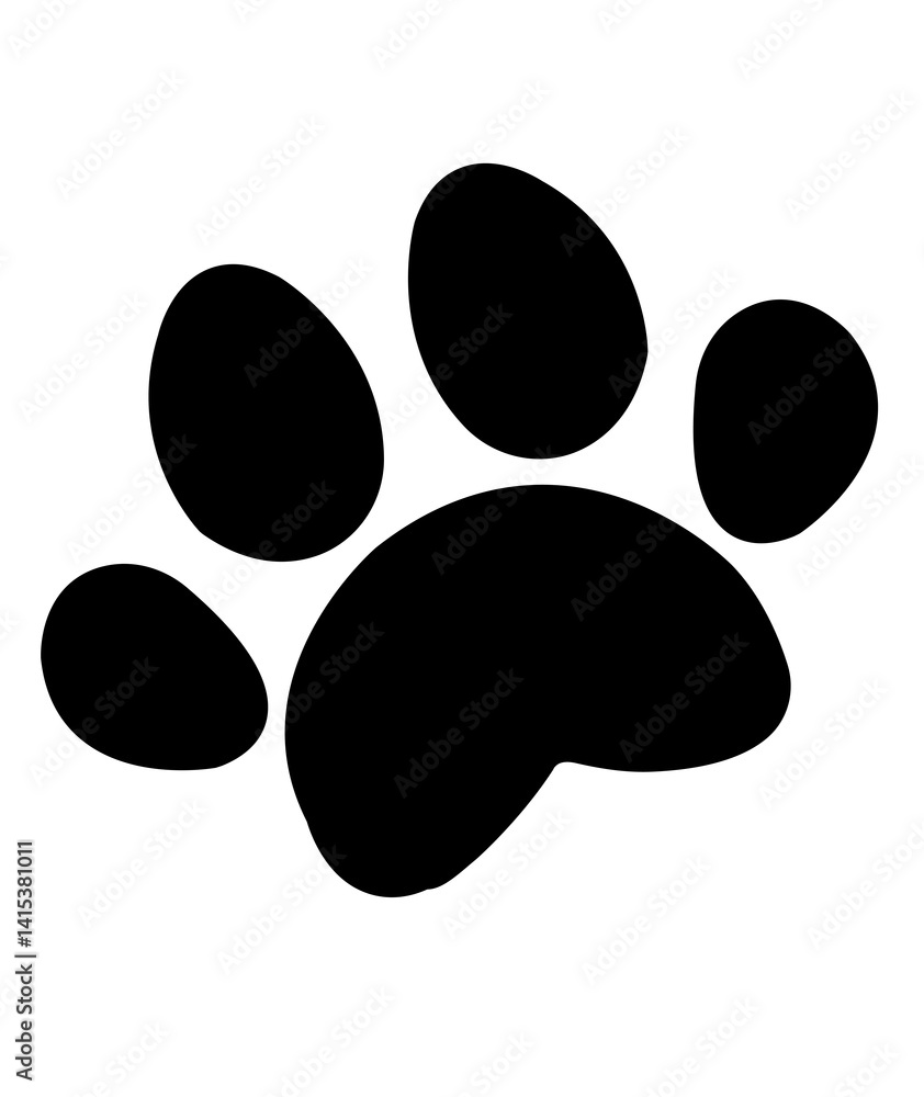 Dog paw print clip art design on plain white transparent isolated background for card, shirt, hoodie, sweatshirt, apparel, card, tag, mug, icon, poster or badge Dog paw print clip art design on plain white transparent isolated background for card, shirt, hoodie, sweatshirt, apparel, card, tag, mug, icon, poster or badge