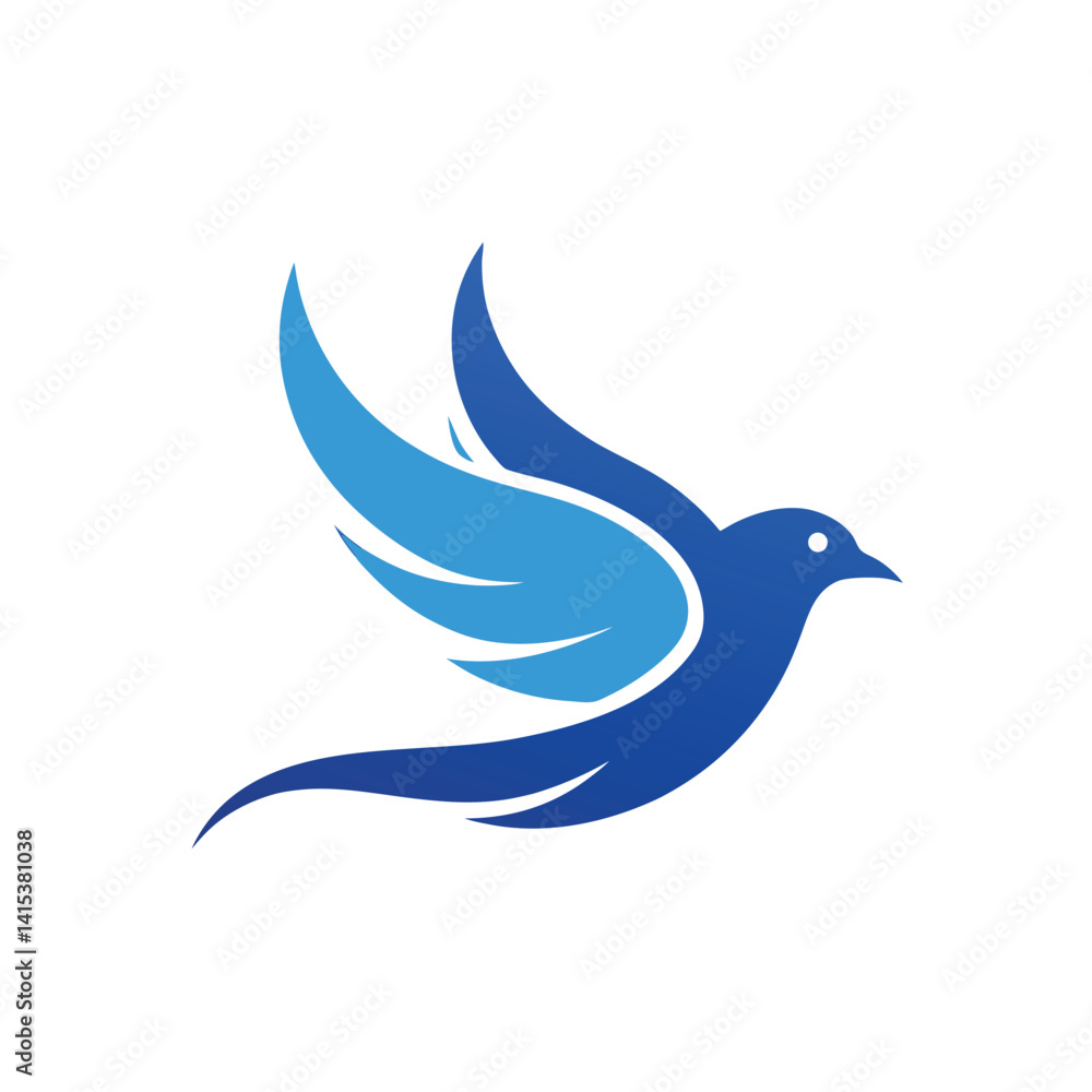 Fototapeta premium clean abstract dove in motion logo icon on white