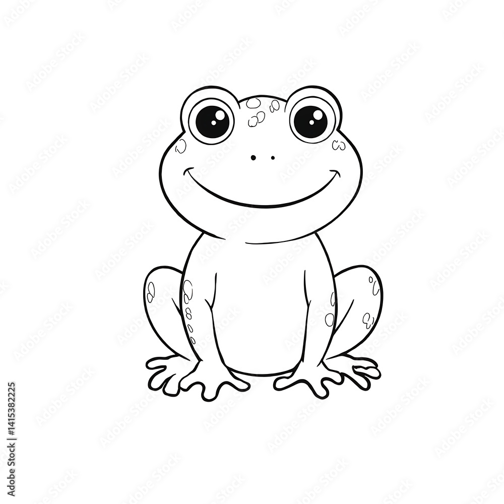 funny frog cartoon black line colouring page sketch isolated on white background funny frog cartoon black line colouring page sketch isolated on white background