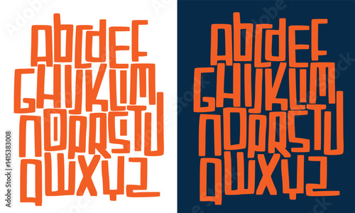 Vector hand drawn typeface in graffiti style. 