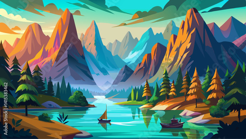 Beautiful mountains in Ratchaprapha Dam at Khao Sok National Park, Surat Thani Province, Thailand.