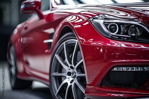 Red Luxury Sports Car Close-Up