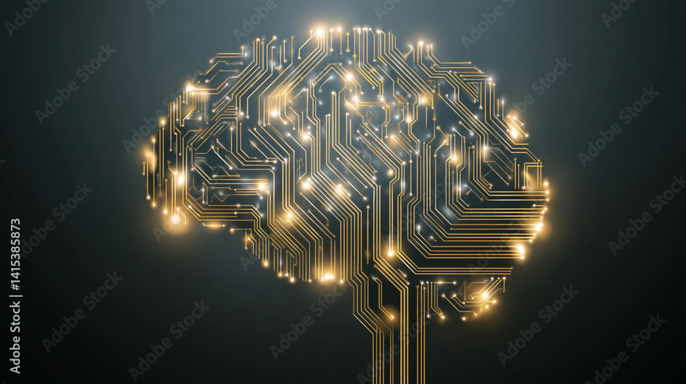 Futuristic Electronic Brain Technology: Exploring Artificial Intelligence and Neural Networks Through 3D Visualization