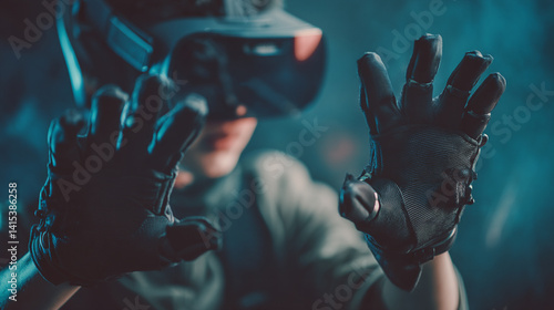 Immersive Virtual Reality Gaming: VR Headset, Gloves & High-Tech Experiences