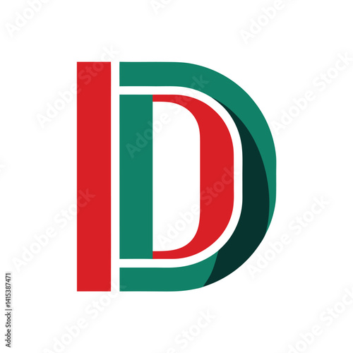 Free Download clean letter d with vertical symmetry logo icon on - GFXLoad