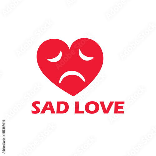 Sad love logo design 
