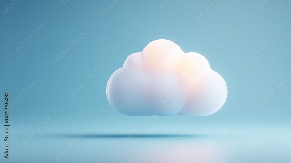 futuristic 3d cloud-shaped object hovers against digital blue backdrop epitomizing modern cloud technology futuristic 3d cloud-shaped object hovers against digital blue backdrop epitomizing modern cloud technology