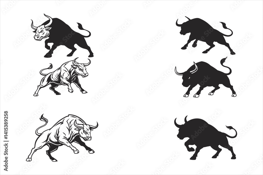Naklejka premium Bull silhouette