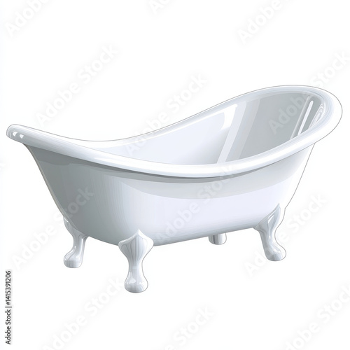 Elegant Vintage Style Bathtub with Curved Design and Pedestal Legs