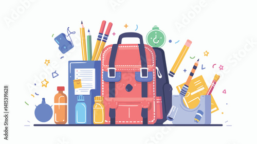 Back to School Supplies Vector Illustration for Education Promotion