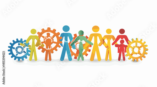 Professional Teamwork Design on White Background Vector Illustration