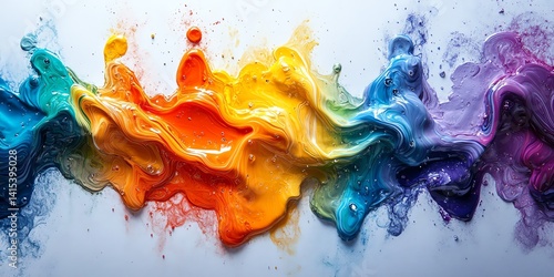This stunning abstract artwork showcases vibrant colors blending together in a fluid motion. Perfect for modern decor and artistic inspiration.