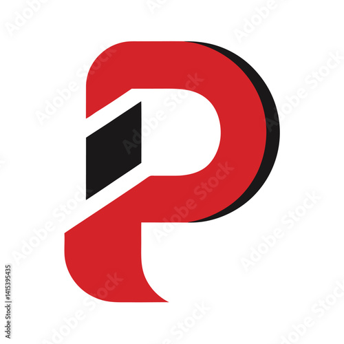 Free Download clean letter p with negative space cut logo icon o - GFXLoad