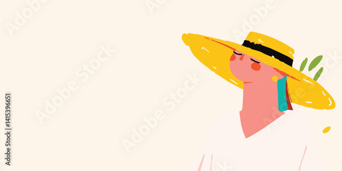 A serene figure with a hat ...