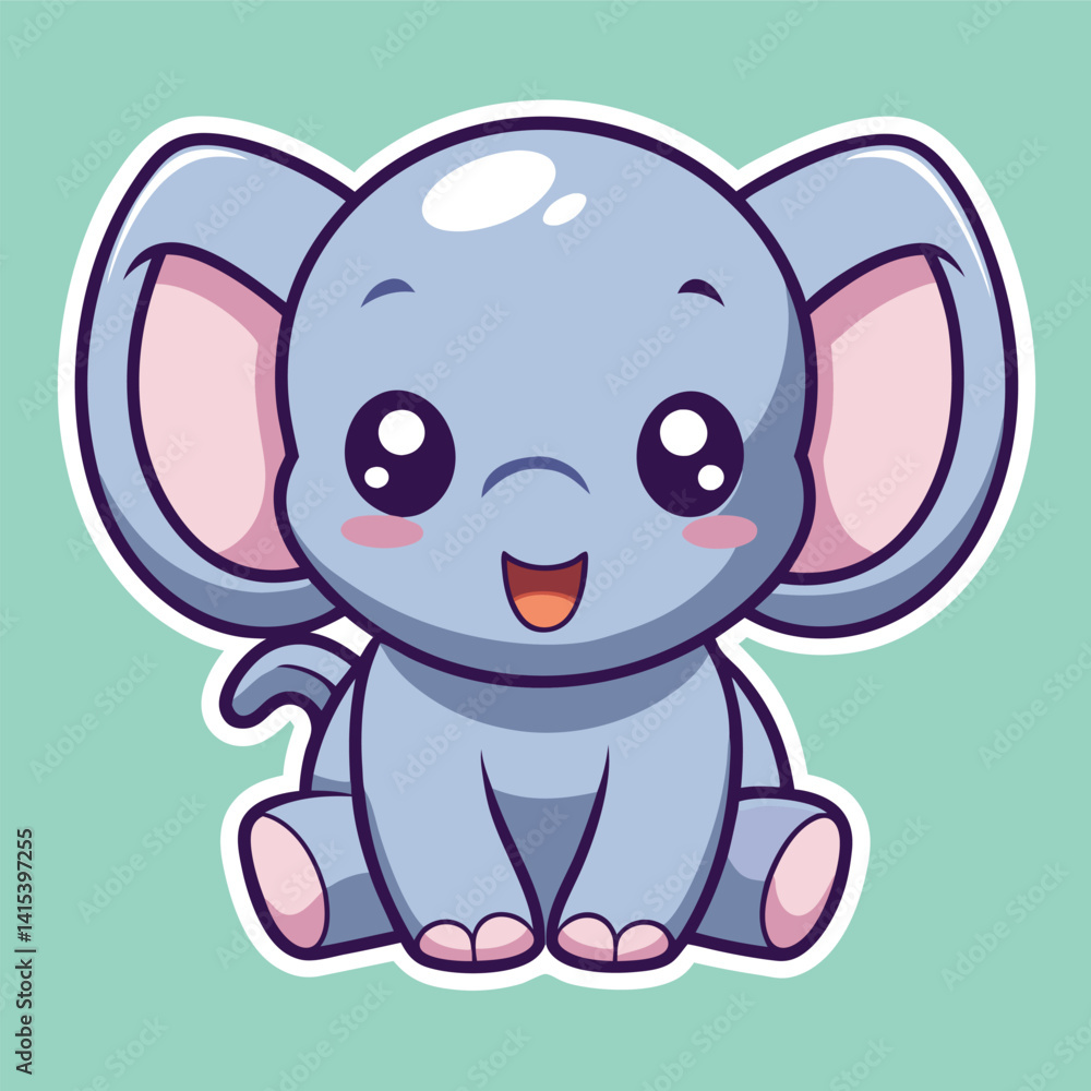 Obraz premium Cute cartoon elephant