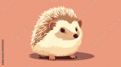 Adorable Tiny Hedgehog - Isolated Small Wild Animal Illustration on Colorful Background